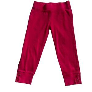 Gymboree Girls Thermal Style Pants W/ Button Accents-Red-Size 5-GUC